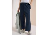 Culotte CECIL, Damen, Gr. M, Länge 26, blau (universal blau), Stoff, 76% Viskose, 24% Polyamid, unifarben, loose fit knöchellang, Hosen Culotte, High Waist
