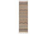 Flair Rugs , Naturfarben , Textil , Streifen , rechteckig , 60x230 cm , Reach, AZO-frei, Handmade in India , für Fußbodenheizung geeignet, pflegeleicht , Teppiche & Böden, Teppichläufer & Vorleger