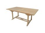 Gardenson , Naturfarben , Holz , Teakholz , Hartholz , rechteckig , 100x75x180-240 cm , ausziehbar , Gartenmöbel, Gartentische, Gartentische ausziehbar