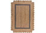 Flair Rugs , Grau, Naturfarben , Textil , Uni , rechteckig , 170x120 cm , Reach , für Fußbodenheizung geeignet, in verschiedenen Größen erhältlich , Teppiche & Böden, Teppiche, Webteppiche, Flachwebteppiche