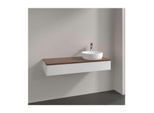 Villeroy und Boch Antao Waschtisch-Unterschrank L12052GF mit Beleuchtung, 1 Auszug, 1200 x 190 x 500 mm, Front ohne Struktur, Glossy White Lacquer / Warm Walnut
