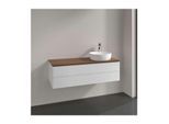 Villeroy und Boch Antao Waschtisch-Unterschrank L23052GF mit Beleuchtung, 2 Auszüge, 1200 x 360 x 500 mm, Front ohne Struktur, Glossy White Lacquer / Warm Walnut