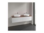 Villeroy und Boch Antao Waschtisch-Unterschrank K28112GF 160x36x50cm, Waschbeckenplattenfarbe warm walnut, glossy white lacquer