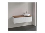 Villeroy und Boch Antao Waschtisch-Unterschrank L34152GF mit Beleuchtung, 1 Auszug, 1200 x 360 x 500 mm, Front mit Struktur, Glossy White Lacquer / Warm Walnut
