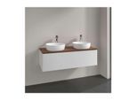 Villeroy und Boch Antao Waschtisch-Unterschrank L35052GF mit Beleuchtung, 1 Auszug, 1200 x 360 x 500 mm, Front ohne Struktur, Glossy White Lacquer / Warm Walnut