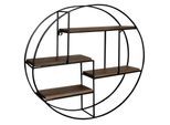 Wandregal FineBuy Hängeregal Holz Metall 70x70x18cm Hängeregal Regal Rund Massiv