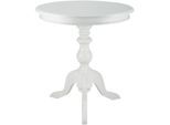 CLP Beistelltisch Wiva, runder Holztisch 70cm Durchmesser für Wohnzimmer und Esszimmer, Mindiholz mit Tischplatte