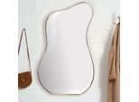 Design Wandspiegel organische Form 100 cm moderner Spiegel asymmetrisch gold