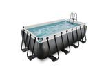 EXIT Black Leather Pool 400x200x122cm mit Sandfilterpumpe - schwarz