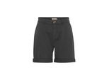 Shorts OXMO "Shorts OXCharline", Damen, Gr. 38, N-Gr, grau (ebony), Obermaterial: 98% Baumwolle CO. 2% Elasthan EL., Hosen Shorts