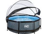 Framepool EXIT "inkl. multifunktionaler Abdeckung", grau, H:76cm Ø:244cm, Schwimmbecken, ØxH: 244x76 cm, mit Kartuschenfilter und Abdeckung
