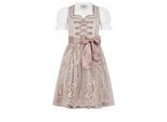 Dirndl NÜBLER "Kinderdirndl 3-teilig Stelle", Mädchen, Gr. 152, EURO, rosa, Obermaterial: 100% Polyester PES., Kleider