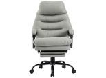 Livetastic Chefsessel Fußstütze, Grau, Schwarz, Metall, Kunststoff, Textil, Drehkreuz, 64x114-122x72 cm, Wippfunktion, Sitzfläche 360° drehbar, Arbeitszimmer, Bürostühle, Drehstühle