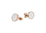 Paar Ohrstecker TOM TAILOR "Schmuck Geschenk Edelstahl Kreis rund", roségoldfarben, kristallweiß, kristallweiß, Ohrringe, Damen, Edelstahl, mit Kristallsteine