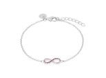 Armband TOM TAILOR "Schmuck Geschenk Silber 925 Infinity Unendlichkeitsschleife", silberfarben, rosa, kristallweiß, rosa, kristallweiß, Armbänder, Jungen, 16cm, Silber 925 (Sterlingsilber), Armband, mit Zirkonia (synth.)
