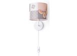 PACO HOME Wandleuchte "Cosmo 220", weiß, 1, Ø 18cm H: 26,5cm, Leuchten, Lampe Kinderzimmer Stecker âˆ…18cm Schmetterling Kabel 3m E14, Wandleuchte
