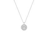 Kette mit Anhänger TOM TAILOR "Schmuck Geschenk Edelstahl Kreis rund", edelstahlfarben, kristallweiß, Halsketten, Damen, Edelstahl, L: 45 B: 2,4mm, mit Glassteine, B:2,4mm