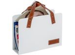 Zeitungsständer HAKU, braun (weiß, braun), B:35cm H:38cm T:10cm, Kunstleder, Metall, Zeitungsständer, Zeitungsständer