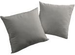 Dekokissen ADAM "Uni Light Collection", grau (dunkelgrau, unifarben), B:50cm L:50cm, Obermaterial: 100% Baumwolle, Dekokissen_Sitzkissen_Kissenhüllen, im Uni Design