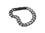 Armband TOM TAILOR "Schmuck Geschenk Edelstahl Panzerkettenglieder", edelstahlfarben, schwarz, Armbänder, Herren, 21,5cm, Edelstahl, Armband