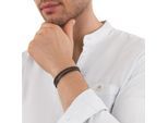 Lederarmband TOM TAILOR "Schmuck Geschenk Edelstahl Leder", edelstahlfarben, braun, Armbänder, Herren, 21,5cm, Edelstahl Leder, Edelstahl, Leder, Lederarmband