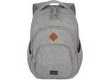 Laptoprucksack TRAVELITE "BASICS Melange", Gr. B/H/T: 31cm x 45cm x 16cm, grau (hellgrau), Polyester, unifarben, Basic, Rucksäcke Laptoprucksack, ideal für Freizeit, Arbeit, Schule und Reisen