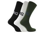3-Pack Core Sport Geribbelde Top Crew Sokken voor Mannen