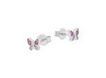 Paar Ohrstecker TOM TAILOR "Schmuck Geschenk Silber 925 Schmetterling", bunt (silberfarben, champagner, blau, pink, champagner, blau, pink), Ohrringe, Jungen, Silber 925 (Sterlingsilber), mit Zirkonia (synth.)