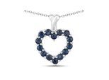 Vira Jewels Anhänger mit Kette 925 Sterling Silber rhodiniert Safir