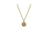 Lyomi Anhänger mit Kette 585/- GG/WG 7 synth. Diam. 0,14ct.