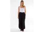 Schwarze Hose mit weitem Bein und Paperbag-Taille
