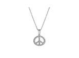 Celesta Silber Halskette Boho Peace mit Kette 42+3cm 925 Silber Zirkonia weiss