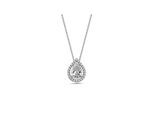 Dkeniz Anhänger mit Kette 925/- Sterling Silber Tropfen Kette funkelndem Kranz