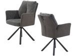 Drehstuhl JOCKENHÖFER GRUPPE "Shelby", schwarz, grau, B:60cm H:92cm T:66cm, Stühle, Drehstuhl, 4-Fuss-Stuhl, 360 drehbar, Taschenfederkern, bis 150kg belastbar