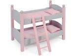 Puppenbett CHIC2000 "Puntos Grey", grau (puntos grau), Puppenmöbel, KinderB:28cm H:44cm T:28cm, Holzwerkstoff, MDF, auch als zwei Einzelbetten verwendbar, B:28cm H:44cm T:28cm