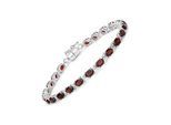 Vira Jewels Armband 925-Sterling Silber rhodiniert Granat oval