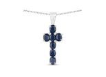 Vira Jewels Anhänger mit Kette 925-Sterling Silber rhodiniert Glänzend Saphir Blau