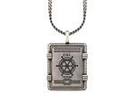 cai Anhänger mit Kette 925/- Silber matt oxidiert Sailor Wappen