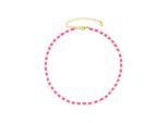 Fashionbox Kette mit Vinylplättchen weiß/pink vergoldet