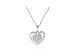 Zeeme Stainless Steel Anhänger mit Kette Edelstahl Herzanhänger strukturiert