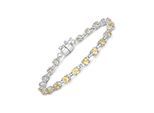 Vira Jewels Armband 925-Sterling Silber rhodiniert Citrin rund