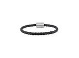 cai Armband Leder olivenblattgegerbt schwarz Stahl