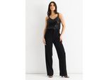 Schwarzes Pailletten-V-Ausschnitt-Cami-Top