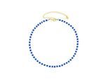 Fashionbox Kette mit Vinylplättchen blau/hellblau vergoldet