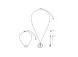 Steuer Modeschmuck Set Kette Armband Ohrringe Metall gesandet glanz Glasstein weiß