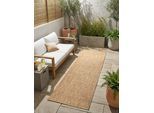 Teppich BRUNO BANANI "Venezia, auch als Läufer", braun, B:80cm H:4mm L:250cm, Kunstfaser, Teppiche, Teppich, In- und Outdoor geeignet, Sisal-Optik, Wetterfest & UV-beständig
