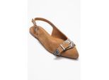Cordelia Leder Spitz Zehenbereich Schnalle Sandale