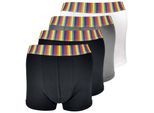 4 Pack Herren Multipack weiche Baumwolle Neuheit gestreiften Regenbogen Boxershorts Unterwäsche - Regenbogen