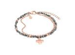 Armband TOM TAILOR "Schmuck Geschenk Edelstahl Kleeblatt", roségoldfarben, silberfarben, silberfarben, Armbänder, Damen, 20cm, Edelstahl, Armband, mit Glassteine