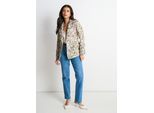 Beige Floral Jacquard Tailored Jacket